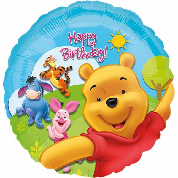 Winnie The Pooh Helium Balloon Happy Birthday 45cm vide