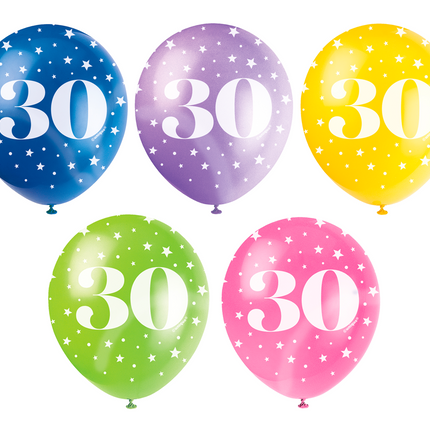 Ballons 30 ans Confetti 30cm 5pcs