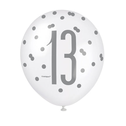 Ballons 13 Years Dots 30cm 6pcs