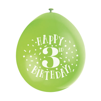 Ballons Happy Birthday 3 Years 28cm 10pcs