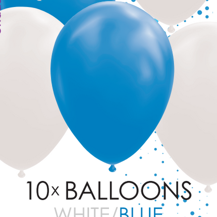 Ballons blancs bleus 30cm 10pcs