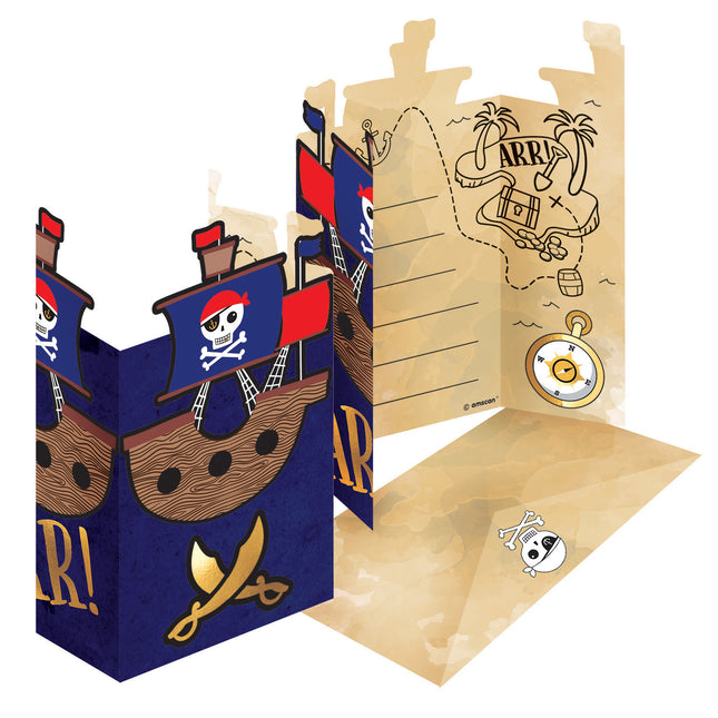 Invitations Pirates 22cm 16pcs