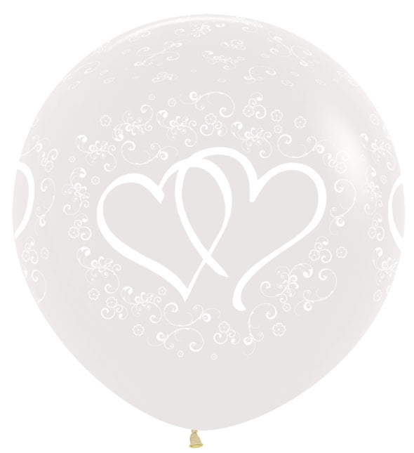 Ballons Entwinted Hearts Clear 91cm 2pcs