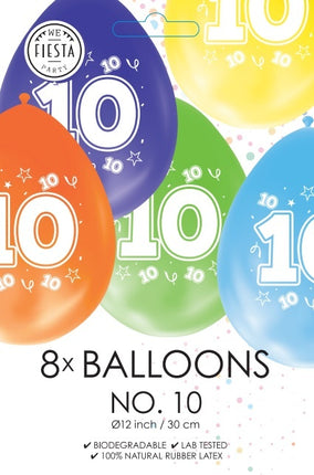 Ballons colorés 10 ans 30cm 8pcs