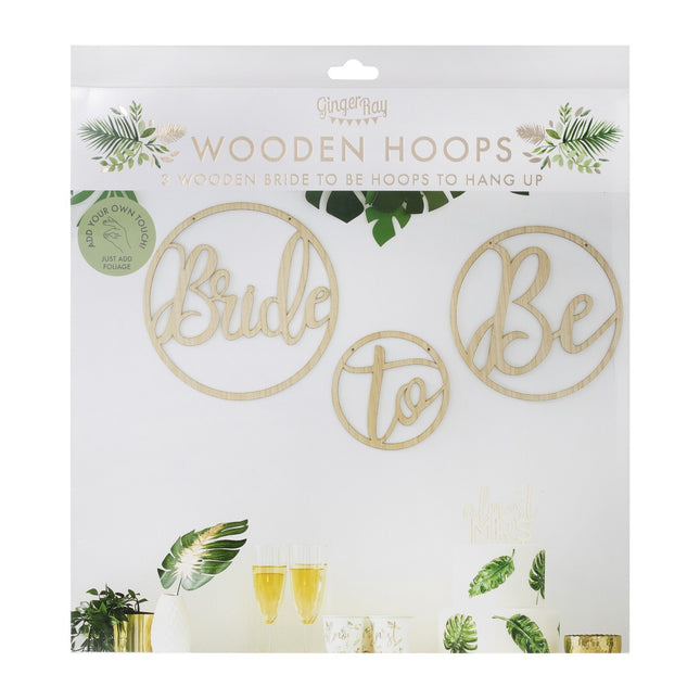 Décoration suspendue Bride To Be Hoops Wood 3pcs