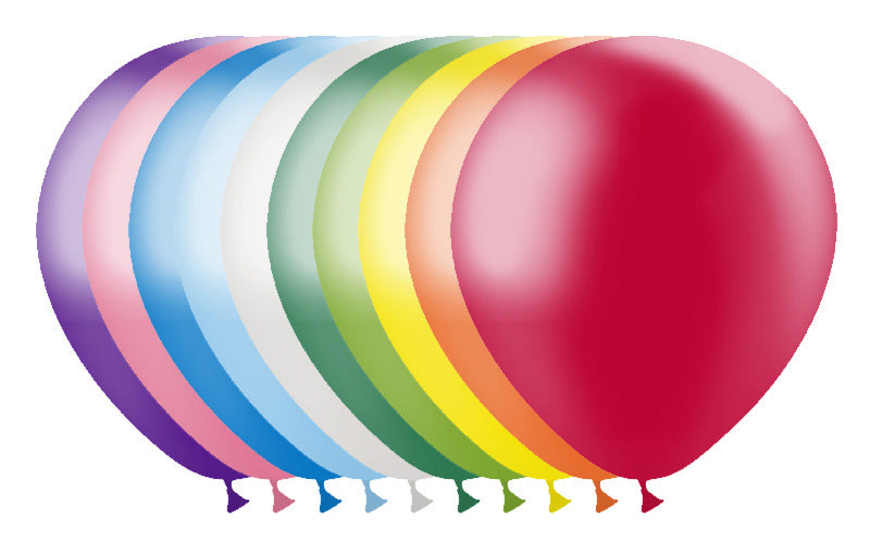 Ballons colorés métalliques 30cm 50pcs