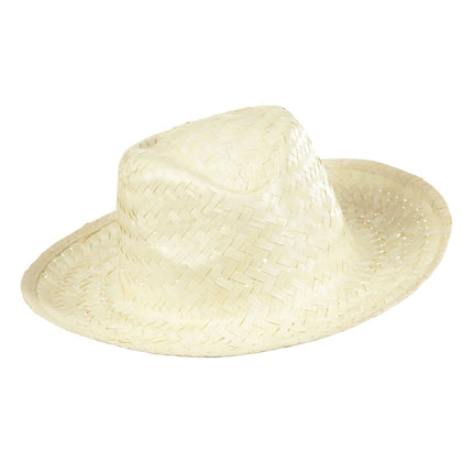 Chapeau de cow-boy en paille blanche