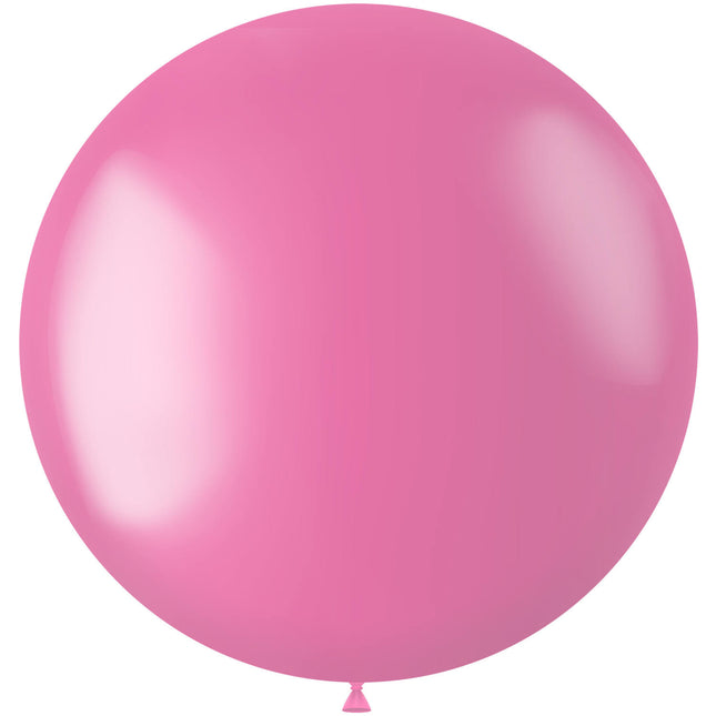 Ballon de baudruche rose métallisé 80cm