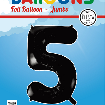 Ballon de baudruche Figure 5 Noir XL 86cm vide