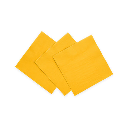 Serviettes de table jaunes 3 couches 24cm 20pcs