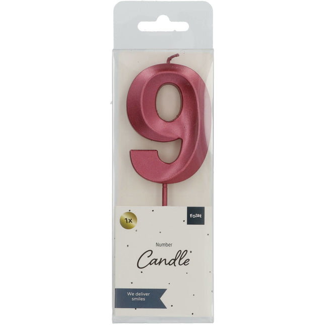 Bougie rose 9 ans 5cm