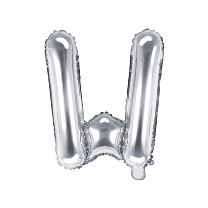 Ballon de baudruche Lettre W Argent Vide 35cm