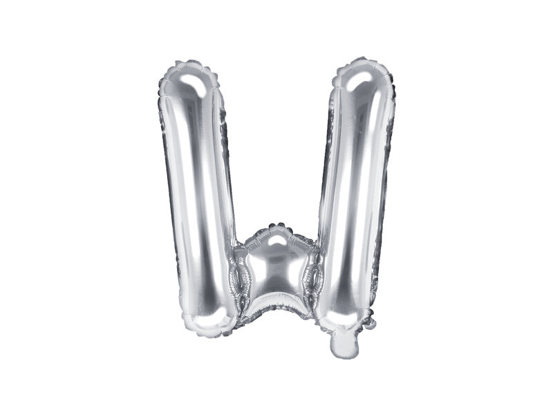 Ballon de baudruche Lettre W Argent Vide 35cm