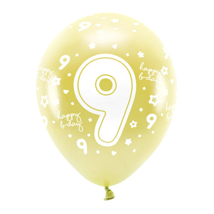 Ballons 9 ans or 33cm 6pcs