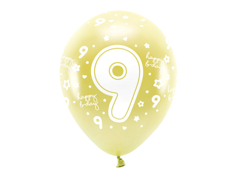 Ballons 9 ans or 33cm 6pcs