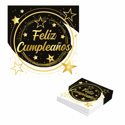 Serviettes de table Feliz Cumplea-os 33cm 12pcs