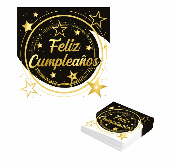 Serviettes de table Feliz Cumplea-os 33cm 12pcs