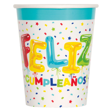 Tasses Feliz Cumpleanos 266ml 8pcs