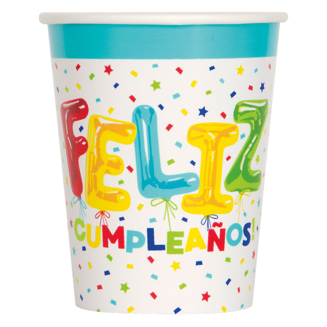 Coupes Feliz Cumpleanos 266ml 8pcs