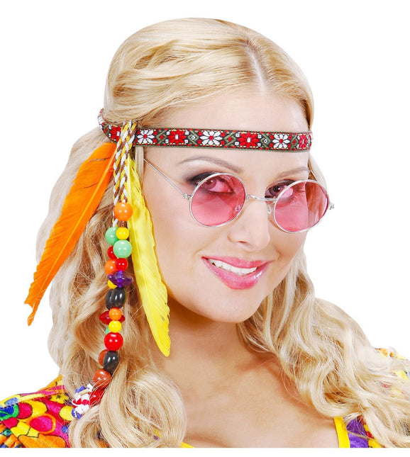 Bandeau hippie perles et plumes