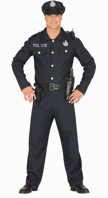 Costume de policier homme bleu