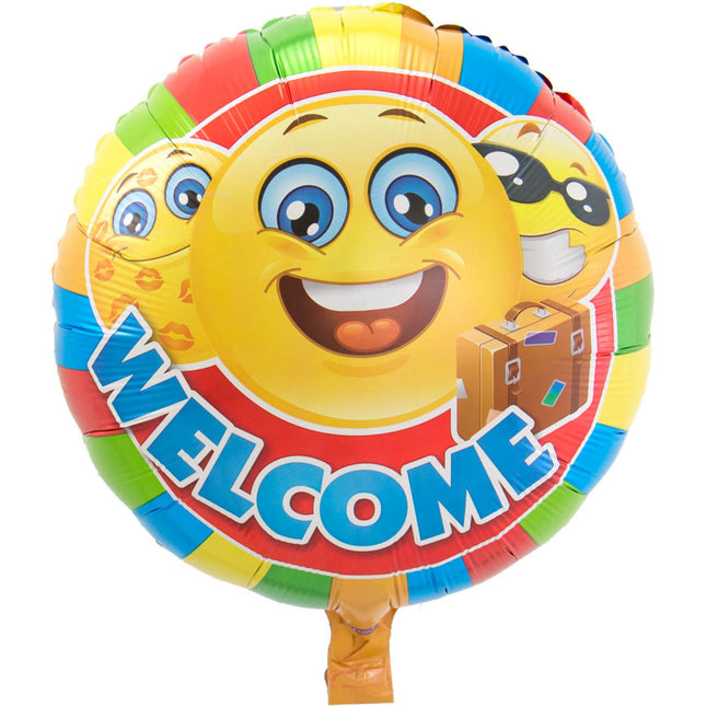 Ballon à l'hélium Emoticon Bienvenue 43cm vide