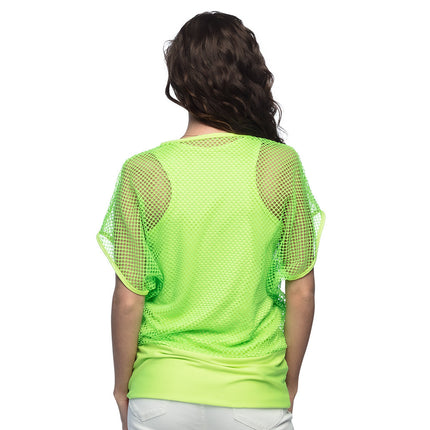 Chemise en résille verte pour femmes M/L