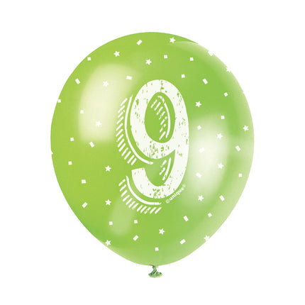 Ballons 9 ans Confetti 30cm 5pcs