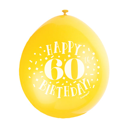 Ballons Happy Birthday 60 Years 28cm 10pcs