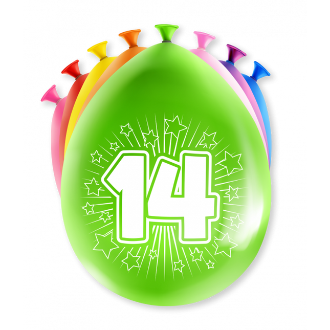 Ballons 14 ans Multicolore 30cm 8pcs