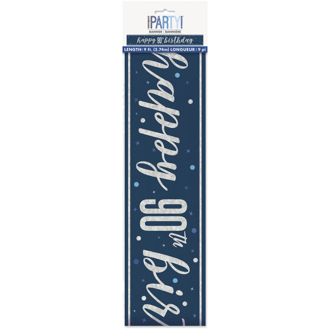 90 Years Banner Dark Blue 2.74m