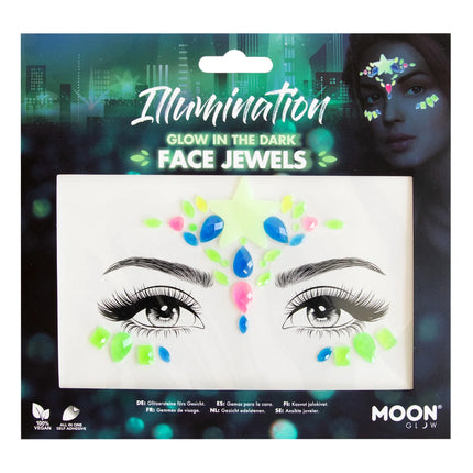 Moon Glow Illumination des bijoux de visage qui brillent dans l'obscurité