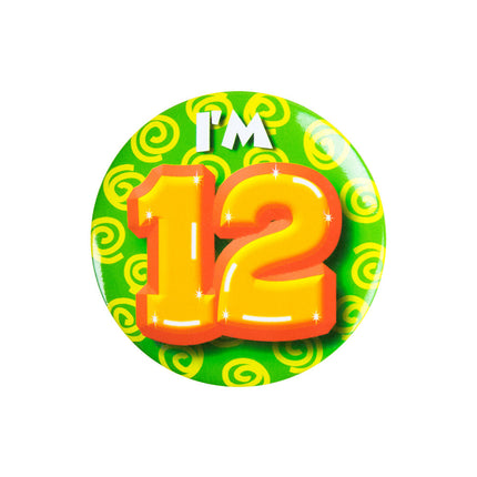 Je suis 12 Bouton 12 ans 5,5cm