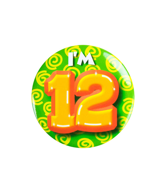 Je suis 12 Bouton 12 ans 5,5cm