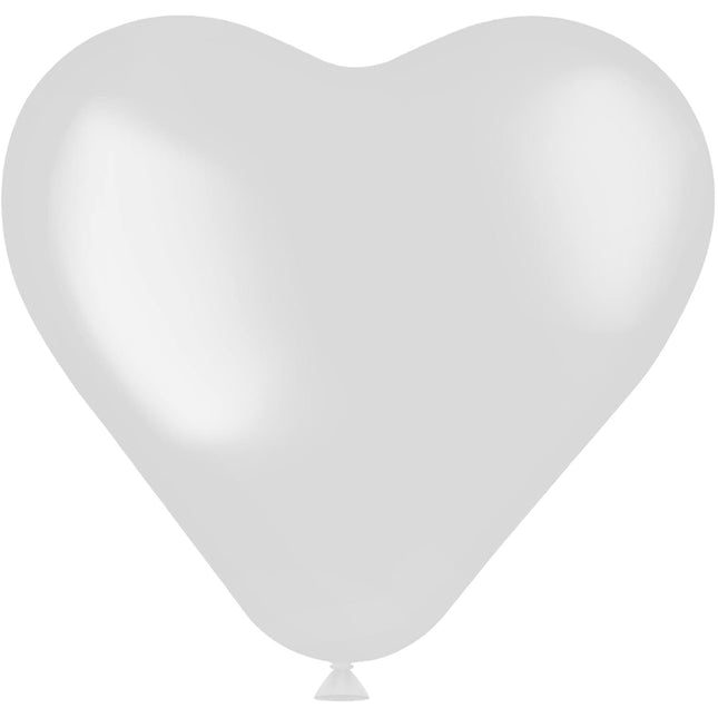 Ballons de baudruche en forme de coeur Coconut White 25cm 8pcs