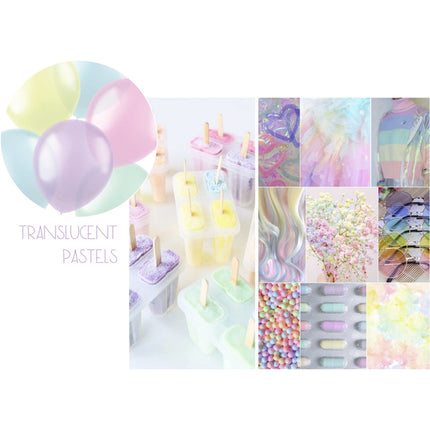 Ballons de couleur Translucide Pastel 33cm 100pcs