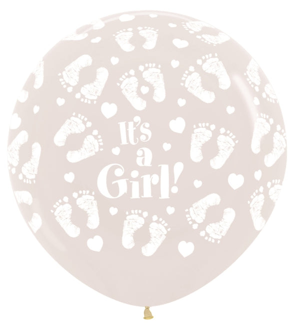 Ballons It's a Girl Footprint Clear 91cm 2pcs