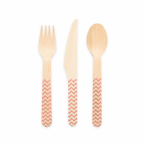 Set de couverts Rose Gold Wood 18pcs