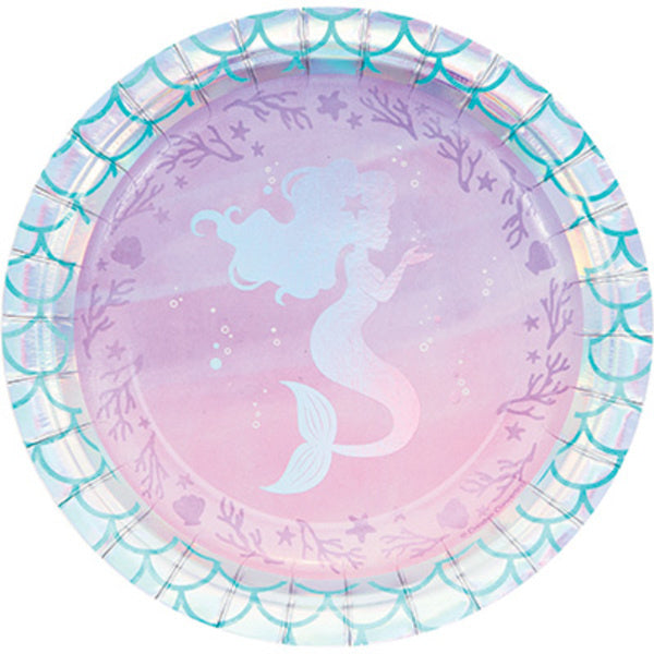 Assiettes Mermaid Holographic 18cm 8pcs