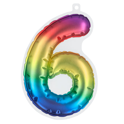 Rainbow 6 Year Stickers Foil Balloon 20cm