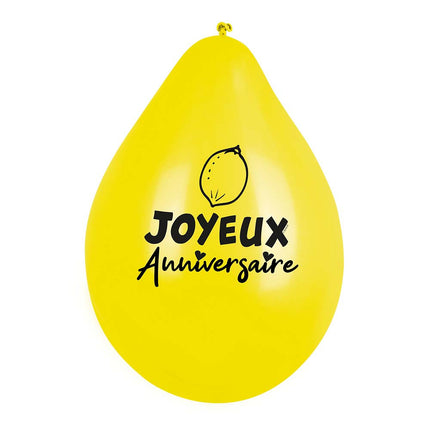 Ballons Fruit Joyeux Anniversaire Double face 25cm 6pcs