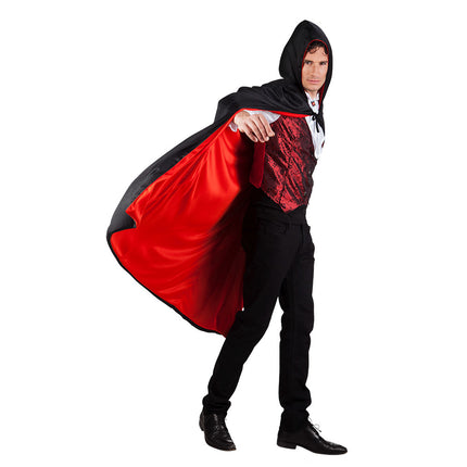 Cape d'Halloween Réversible Noir Rouge 1.7m