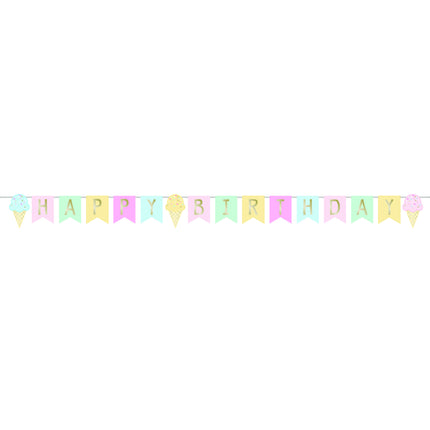 Guirlande de lettres Happy Birthday Glaces 2.5m