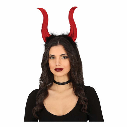 Bandeau d'Halloween rouge Cornes de diable