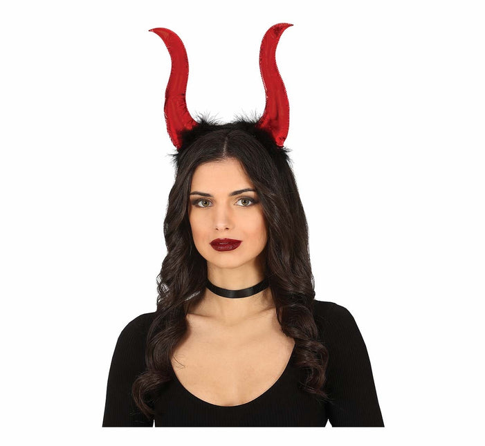 Bandeau d'Halloween rouge Cornes de diable