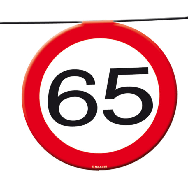 Guirlandes 65 ans Panneau de signalisation 12m