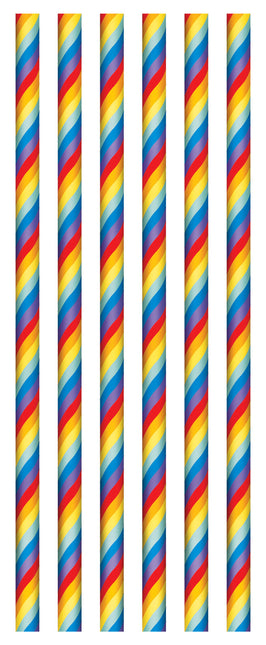 Pailles en papier arc-en-ciel 20pcs