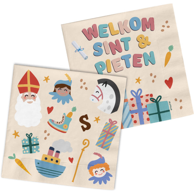 Serviettes de table Bienvenue Sint & Pieten