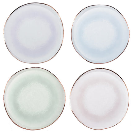 Assiettes de couleur Aquarelle Pastel 24cm 8pcs