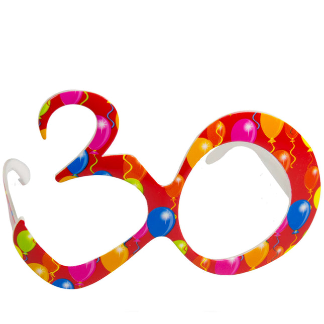 Lunettes 30 ans ballon rouge